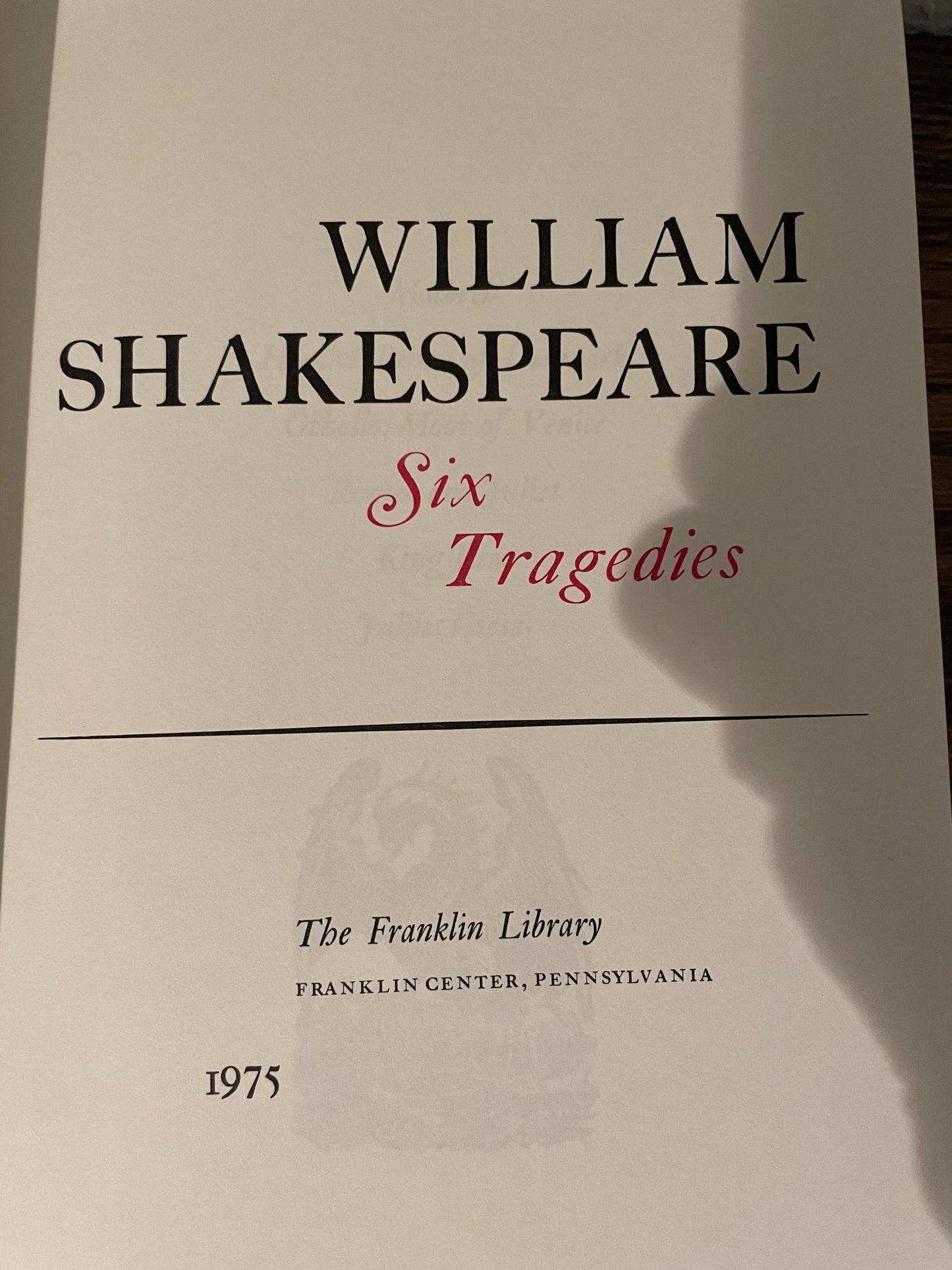 Shakespeare. Tragedies. Franklin Library.