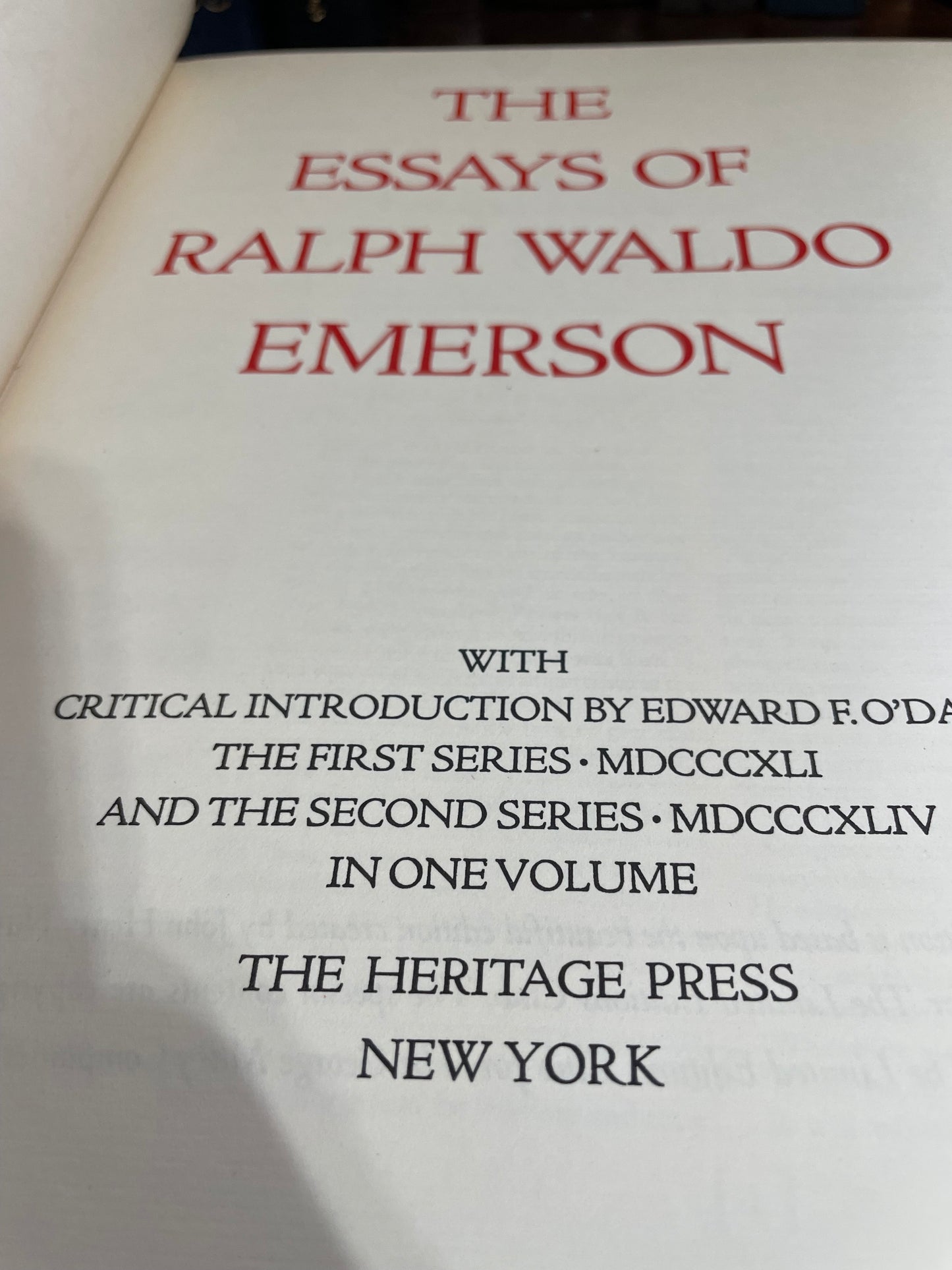 Essays of Ralph Waldo Emerson. 1934 Limited Editions Club. Heritage Press.